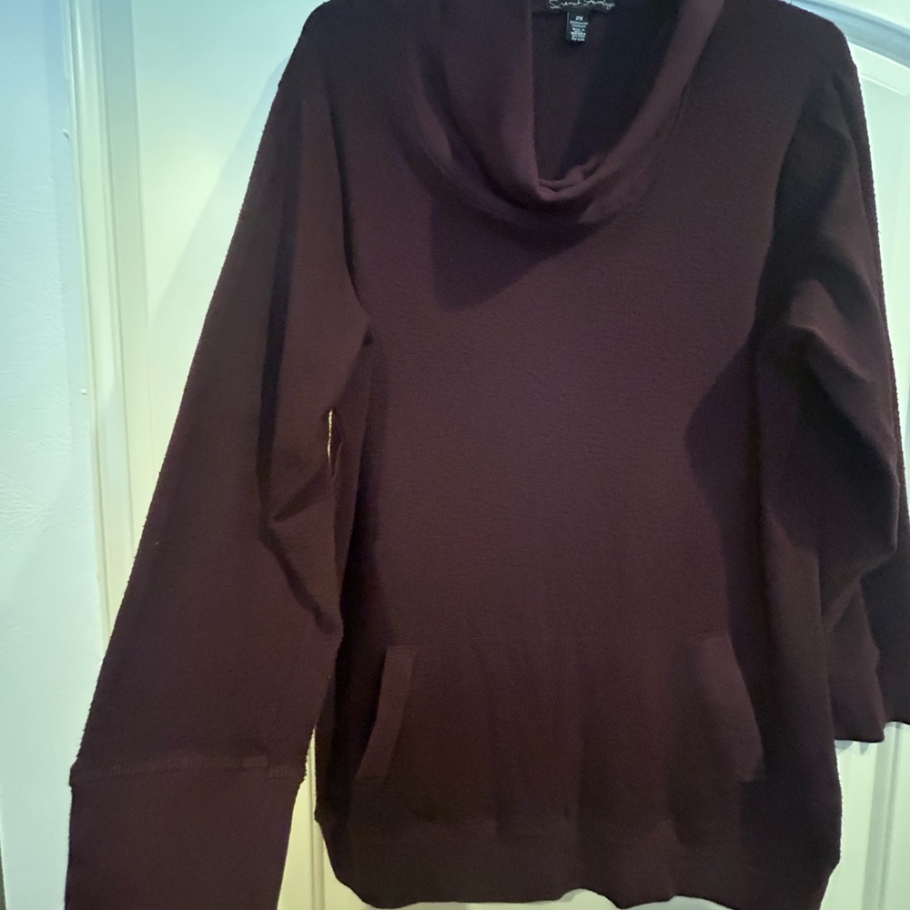 French Laundry Cowl Neck Sweater - Burgundy - Picture 3 of 6